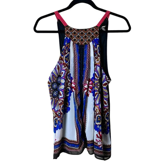 ANTHROPOLOGIE One September brand Scarf Print Halter Top size Medium - Picture 2 of 9